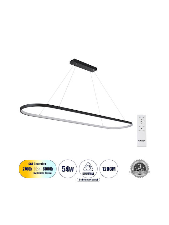 GloboStar Bolivar Pendant Light Black 120x30cm