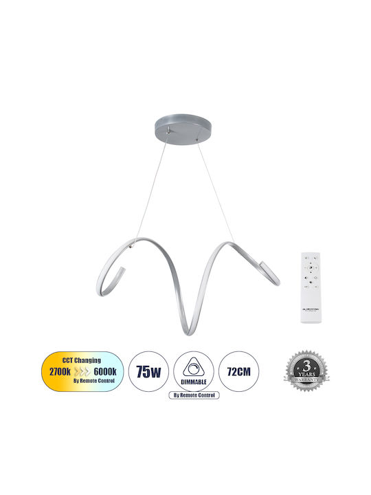 GloboStar Spirale Pendant Light Silver 25x25x30cm