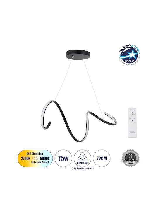 GloboStar Spirale Pendant Light Black 25x25x30cm