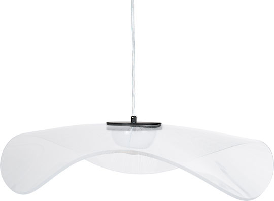 GloboStar Acrylica Висящо Таванно Осветително Тяло Черно LED с Регулируемо Бяло Светлина 66x66x15см