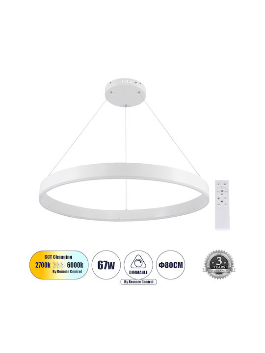 GloboStar Venom Pendant Light White 80x80cm