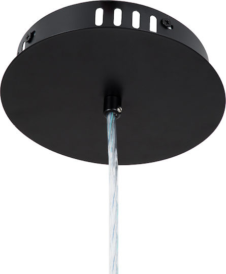 GloboStar Acrylica Висящо Таванно Осветително Тяло Черно LED с Регулируемо Бяло Светлина 66x66x15см