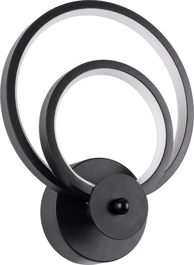 GloboStar Freddie Modern Lamp Wall with Integrated LED and Adjustable White Light Black 20x25cm