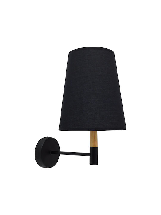 GloboStar Lydford Klassische Wandleuchte mit Lampenbirnensockel E27 Schwarz 28x36cm