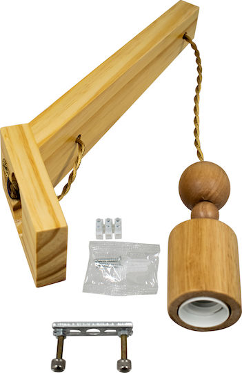 GloboStar Novo Vintage Lampa De Perete Cu Bază De Bec E27 Bej 27x65x65cm
