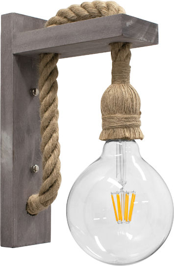 GloboStar Kensi Vintage Wall Lamp with E27 Socket Grey 7x30x30cm