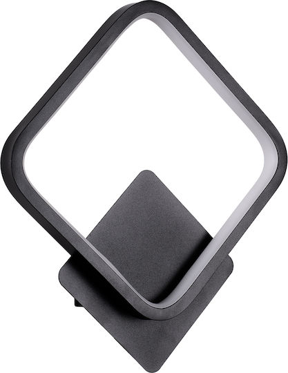 GloboStar Lena Modern Leuchte Wand mit Integrierter LED und Einstellbares Weißes Licht Schwarz 25x29.5cm