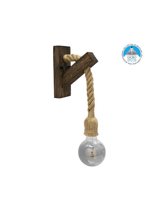 GloboStar Vanity Vintage Wandleuchte mit E27 Lampenbirnensockel Braune 15x30x30cm