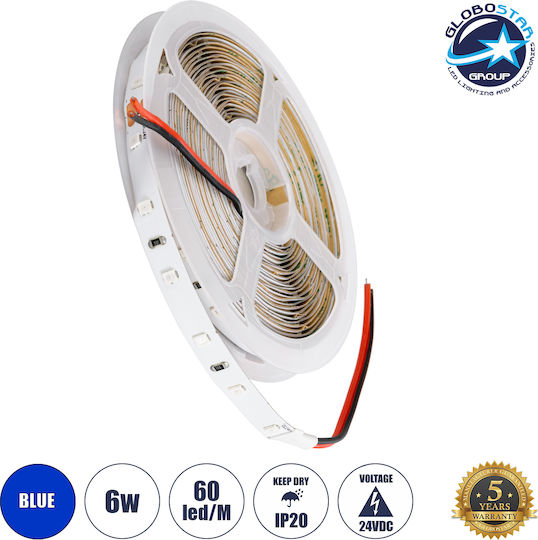 GloboStar Ταινία LED 24V Μπλε Φως 1m Τύπου SMD2835