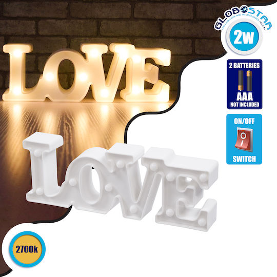 GloboStar Dekorative Lampe Liebe Weiß