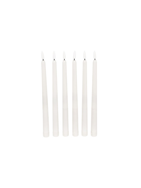 GloboStar Dekorative Lampe Wachs-Politur Weiß 6Stück