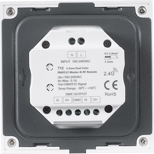 GloboStar Skydance Wall Mounted Dimmer Switch with LED Touch Frame