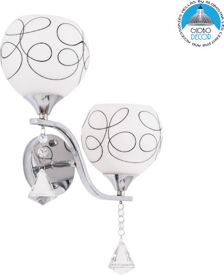GloboStar Canter Modern Lamp Wall with Socket E27 Transparent 32x15x40cm
