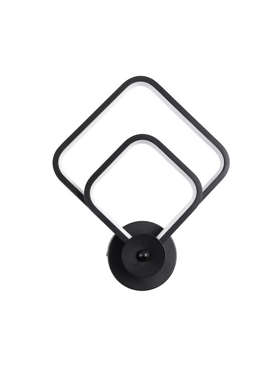 GloboStar Anna Modern Lamp Wall with Integrated LED and Adjustable White Light Black 25x30cm