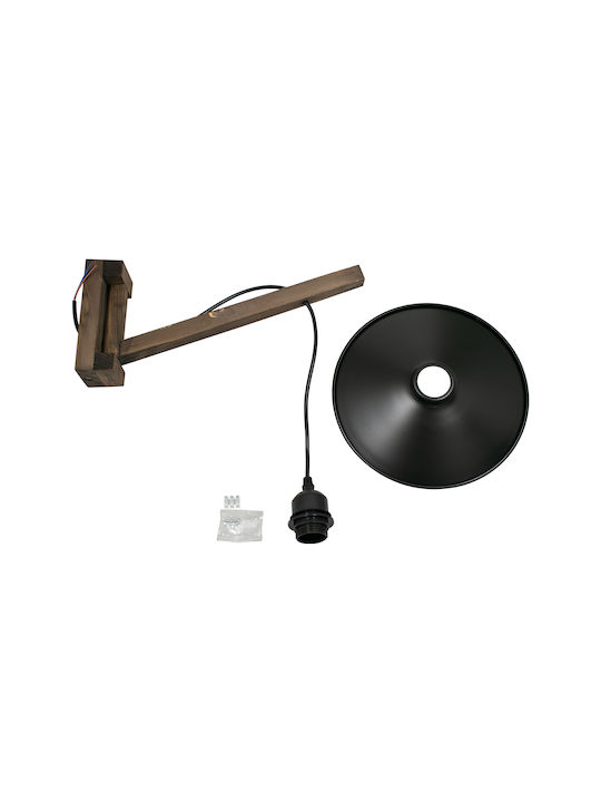 GloboStar Jonas Vintage Φωτιστικό Τοίχου με Ντουί E27 Καφέ 26x50x50εκ.