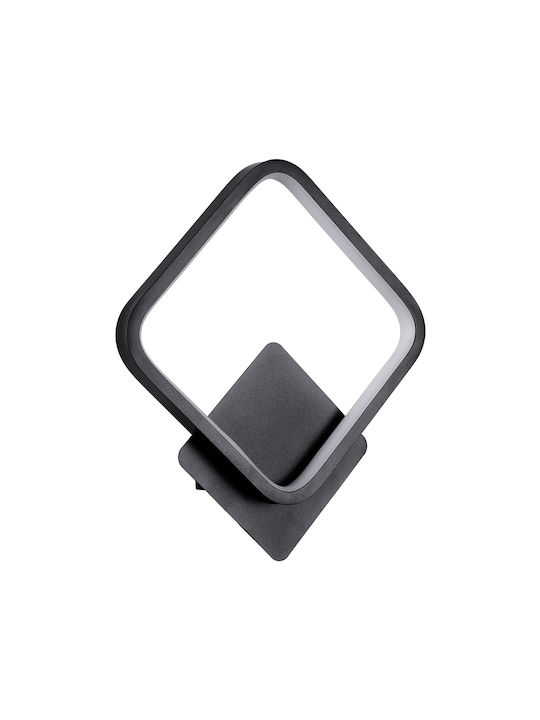 GloboStar Lena Modern Lamp Wall with Integrated LED and Adjustable White Light Black 25x29.5cm