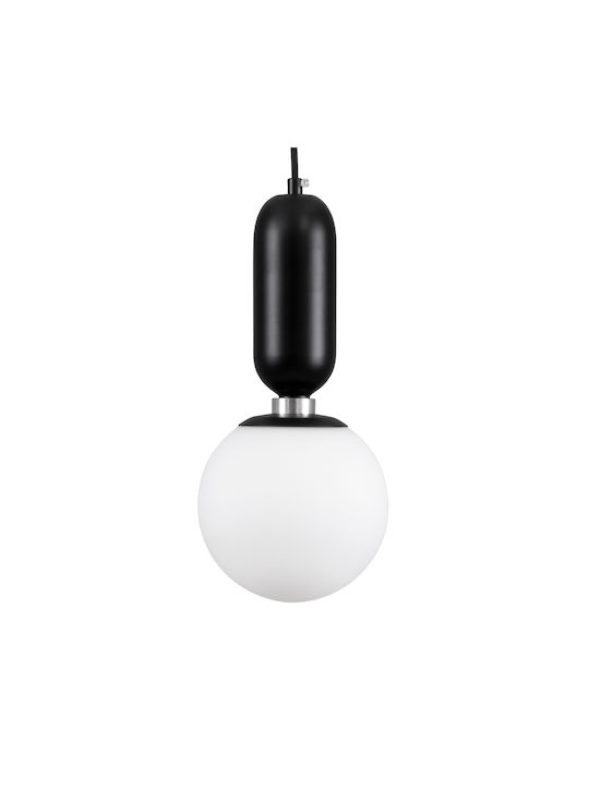 GloboStar Maverick Hängelampe Schwarz Kugel mit Fassung E27 30x20x33cm.