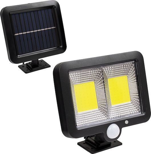 GloboStar Στεγανός Ηλιακός Προβολέας LED 25W Ψυχρό Λευκό 6000K με Αισθητήρα Κίνησης και Φωτοκύτταρο IP65