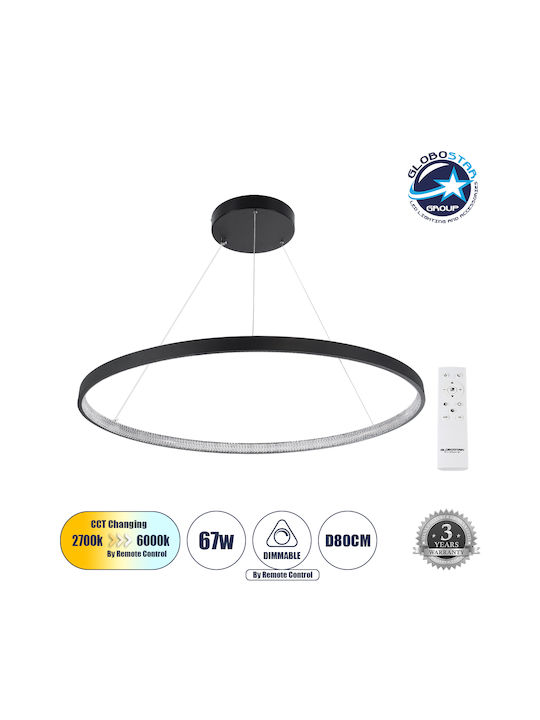 GloboStar Diamond Pendant Light Black 88x88cm