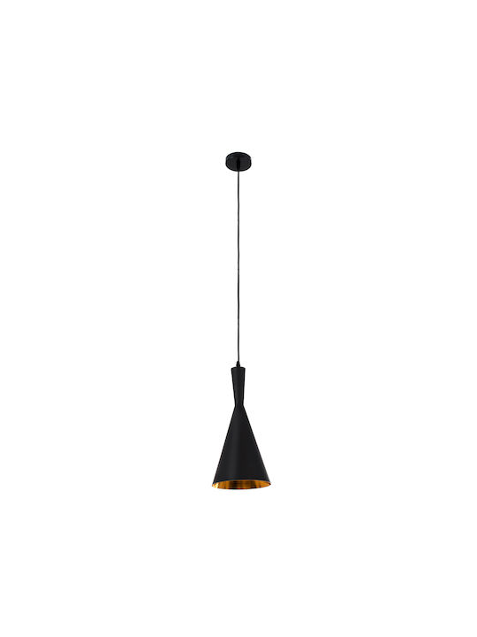 GloboStar Shanghai Ceiling Light Black Bell with E27 Socket 19x38x38cm