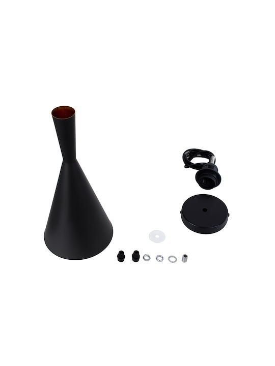 GloboStar Shanghai Ceiling Light Black Bell with E27 Socket 19x38x38cm