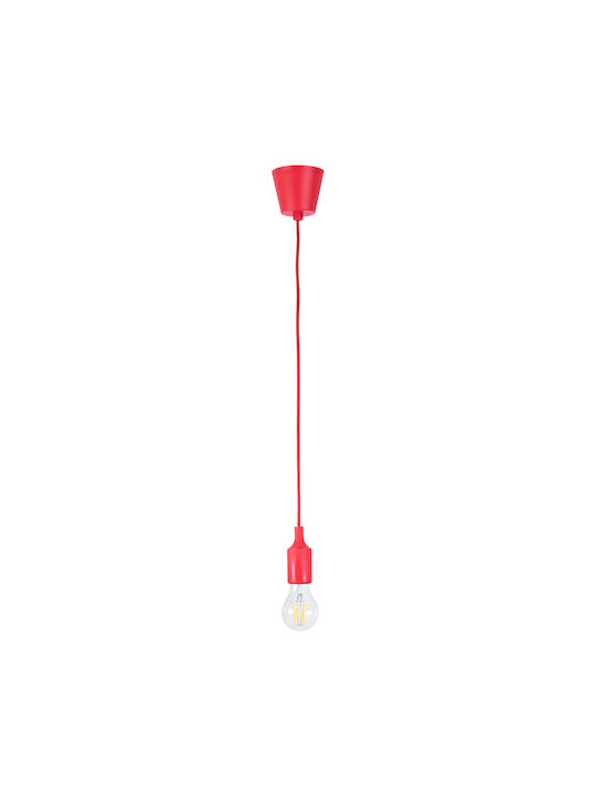 GloboStar Cablito Pendant Light Red with Socket E27 4x110cm