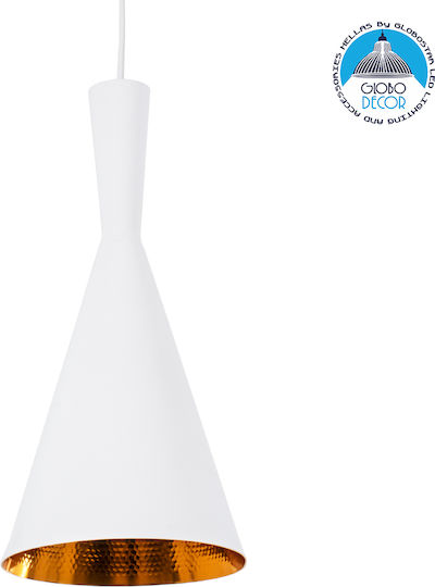 GloboStar Shanghai Ceiling Light White Bell with E27 Socket 19x38x38cm