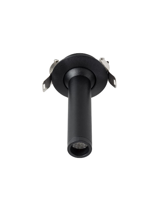 GloboStar Dale Round Metallic Recessed Spot with Integrated LED and Warm White Light Black 6.4x6.4cm. 1pcs