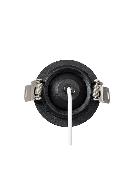 GloboStar Dale Round Metallic Recessed Spot with Integrated LED and Warm White Light Black 6.4x6.4cm. 1pcs