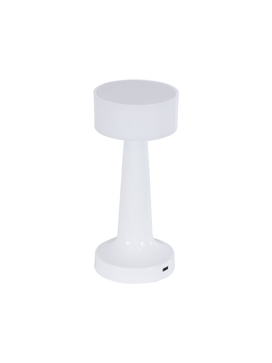 GloboStar Nanna Plastic Table Lamp LED with White Shade and Base
