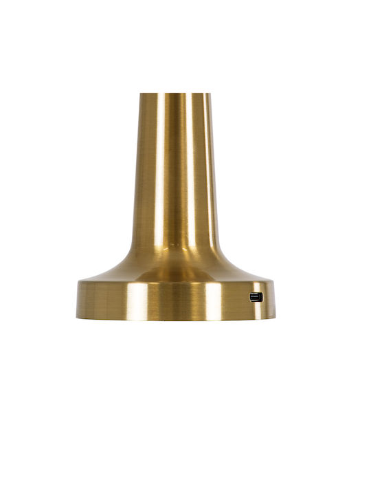 GloboStar Nanna Kunststoff Tischlampe LED mit Weiß Schirm und Gold Basis