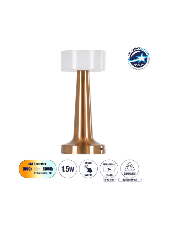 GloboStar Nanna Plastic Table Lamp LED with White Shade and Copper Base