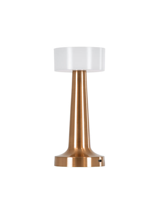 GloboStar Nanna Plastic Table Lamp LED with White Shade and Copper Base