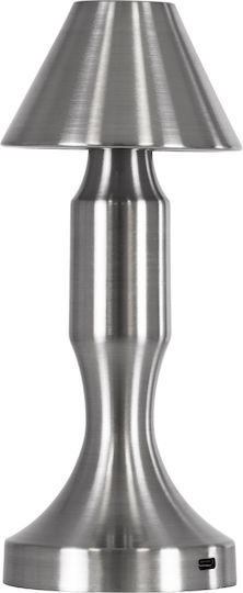 GloboStar Lunna Plastic Table Lamp LED with Silver Shade and Base