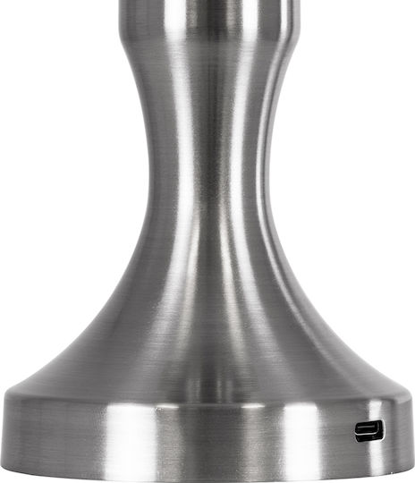 GloboStar Lunna Plastic Table Lamp LED with Silver Shade and Base