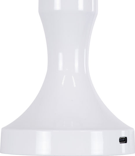 GloboStar Lunna Kunststoff Tischlampe LED mit Weiß Schirm und Basis
