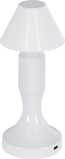 GloboStar Lunna Kunststoff Tischlampe LED mit Weiß Schirm und Basis