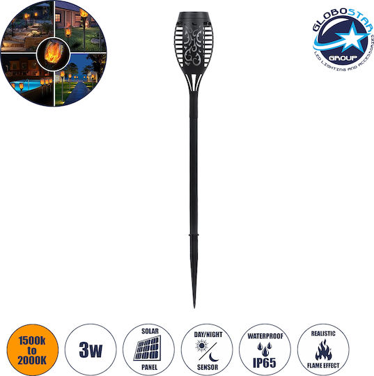 GloboStar Καρφωτό Ηλιακό Φωτιστικό Φανάρι 3W 150lm Ρυθμιζόμενο Λευκό με Αισθητήρα Κίνησης και Φωτοκύτταρο IP65