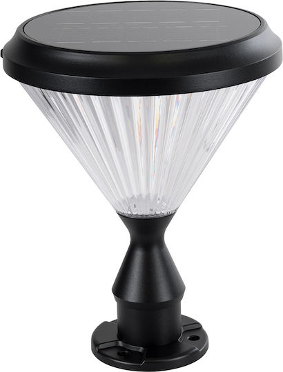 GloboStar Ηλιακό Φωτιστικό Δαπέδου Κολωνάκι 10W 330lm Ψυχρό Λευκό 6000K με Φωτοκύτταρο IP65 26x26x33εκ.