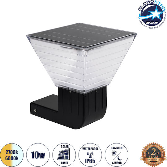 GloboStar Σετ 4 Ηλιακά Φωτιστικά Δαπέδου 10W 330lm Ψυχρό Λευκό 6000K με Αισθητήρα Κίνησης και Φωτοκύτταρο IP65