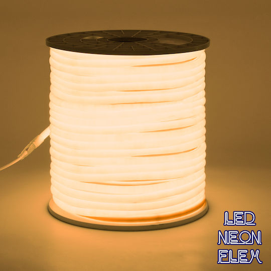 GloboStar Αδιάβροχη Ταινία LED 220V Θερμό Λευκό Φως 1m Neon Flex
