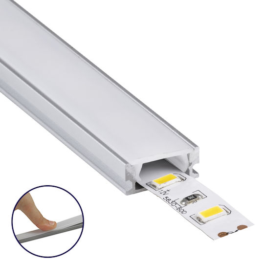 GloboStar External Aluminum Profile for LED Strip with Opal Cover 100x1.6x0.5cm
