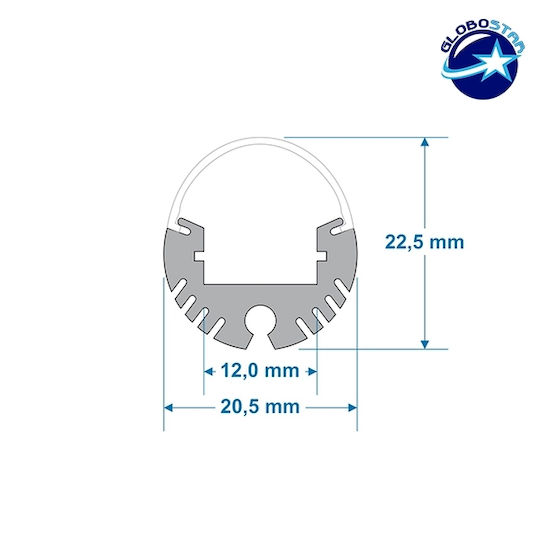 GloboStar Hanging Aluminum Profile for LED Strip with Opal Cover 100x2x2.2cm