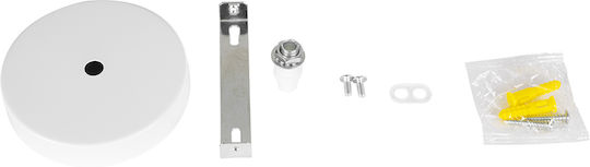 GloboStar Ceiling Rose for Lighting Fixtures White 77500