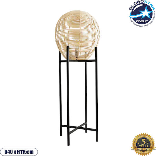GloboStar Nerina Lampa de podea Î115xL40cm. cu Soclu pentru Bec E27 Negru
