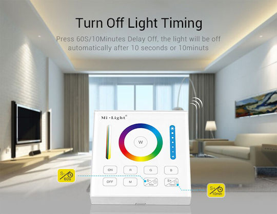 GloboStar Mi-Light B0 Διακόπτης Dimmer με Πλαίσιο LED Αφής Smart Χειριστήριο 2.4G