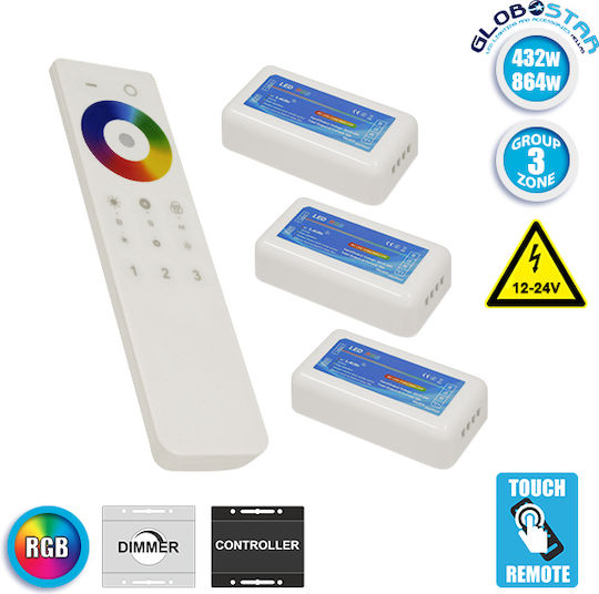 GloboStar Wireless RGB Controller Touch RF with Remote Control 04242