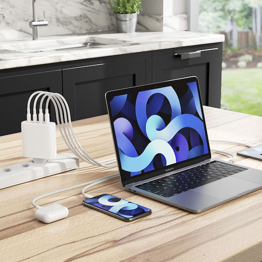 Alogic Charger Without Cable with 2 USB-A Ports and 2 USB-C Ports 100W Power Delivery Whites (WCG4X100-EU)