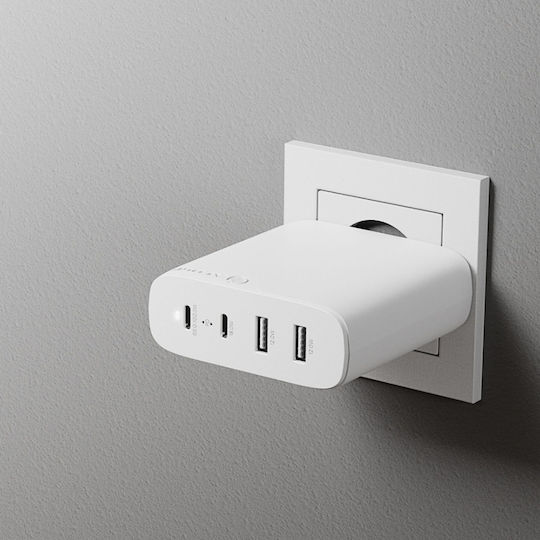Alogic Charger Without Cable with 2 USB-A Ports and 2 USB-C Ports 100W Power Delivery Whites (WCG4X100-EU)