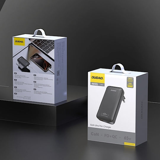 Dudao Charger Without Cable GaN with USB-A Port and USB-C Port 65W Power Delivery Blacks (A65Q)